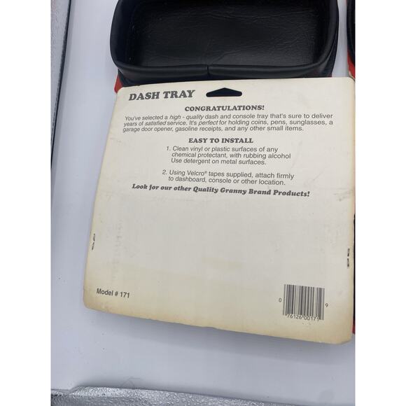 lot of 4 Vintage Granny Brand universal car dash tray for vehicles Black New USA - Picture 3 of 3